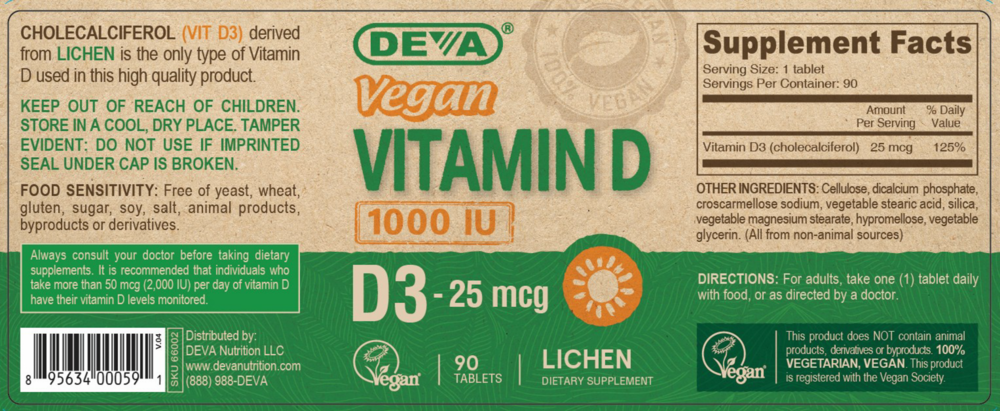 Product image for Vegan Vitamin D3 1000 IU.