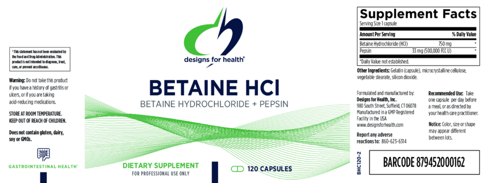 Product image for Betaine HCL(with pepsin) 750mg.