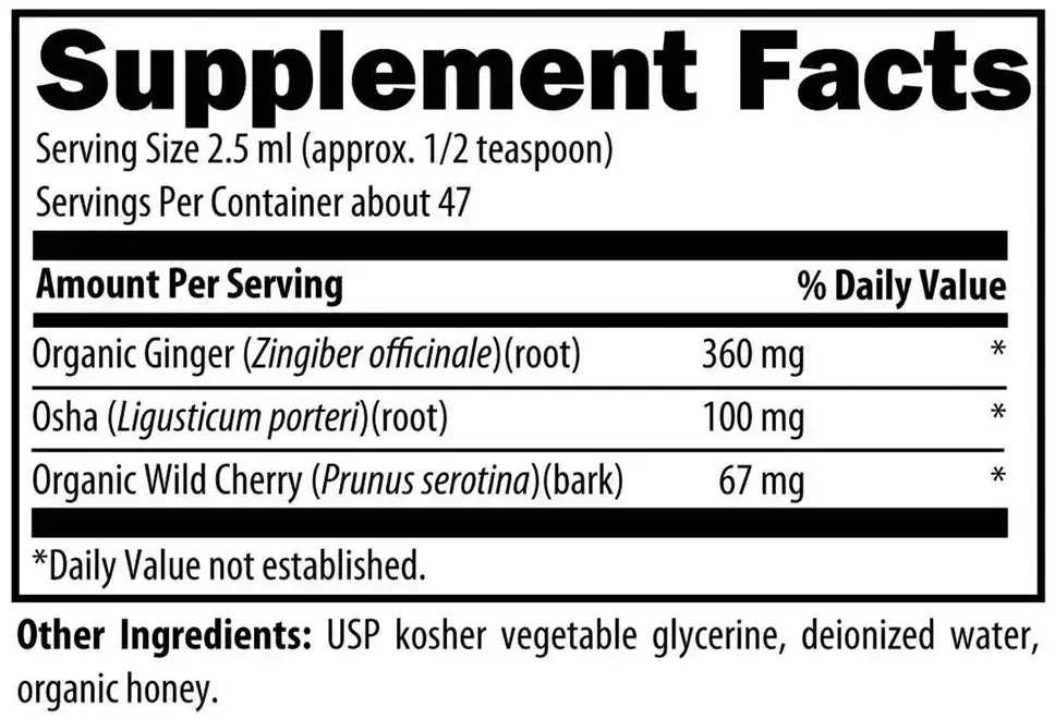 Product image for Ginger-Tussin Organic Syrup.