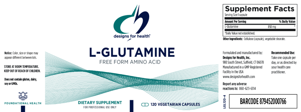 Product image for L-Glutamine 850mg.