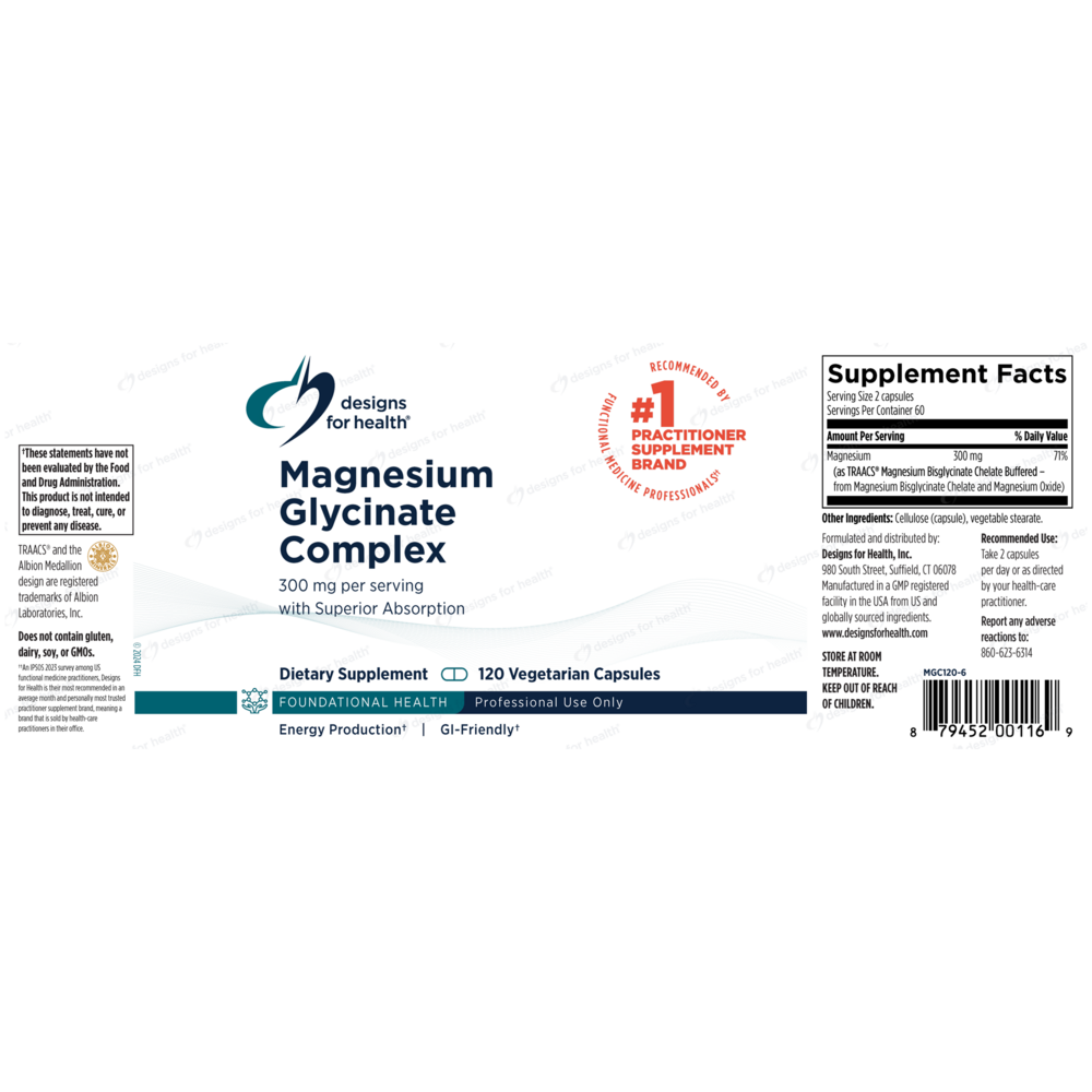 Product image for Magnesium Glycinate Complex (formerly Magnesium Buffered Chelate).
