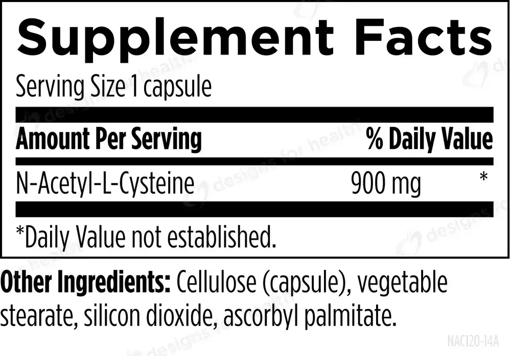 Product image for NAC 900mg (Formerly N-Acetyl-L-Cysteine).
