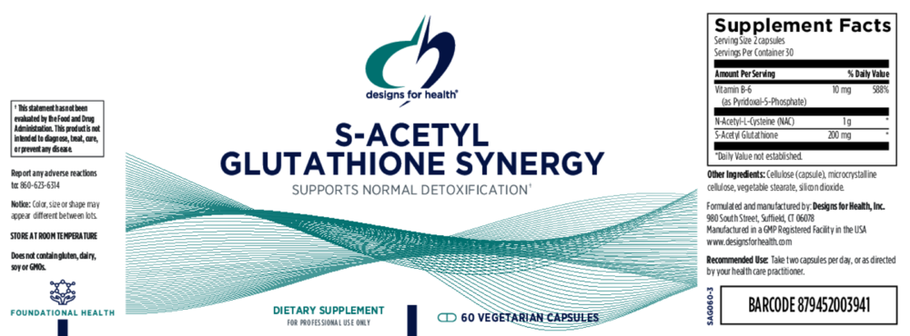 Product image for S-Acetyl Glutathione Synergy.