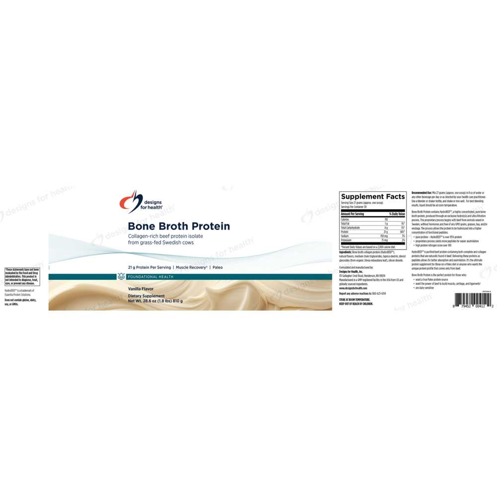 Product image for Bone Broth Protein Vanilla.