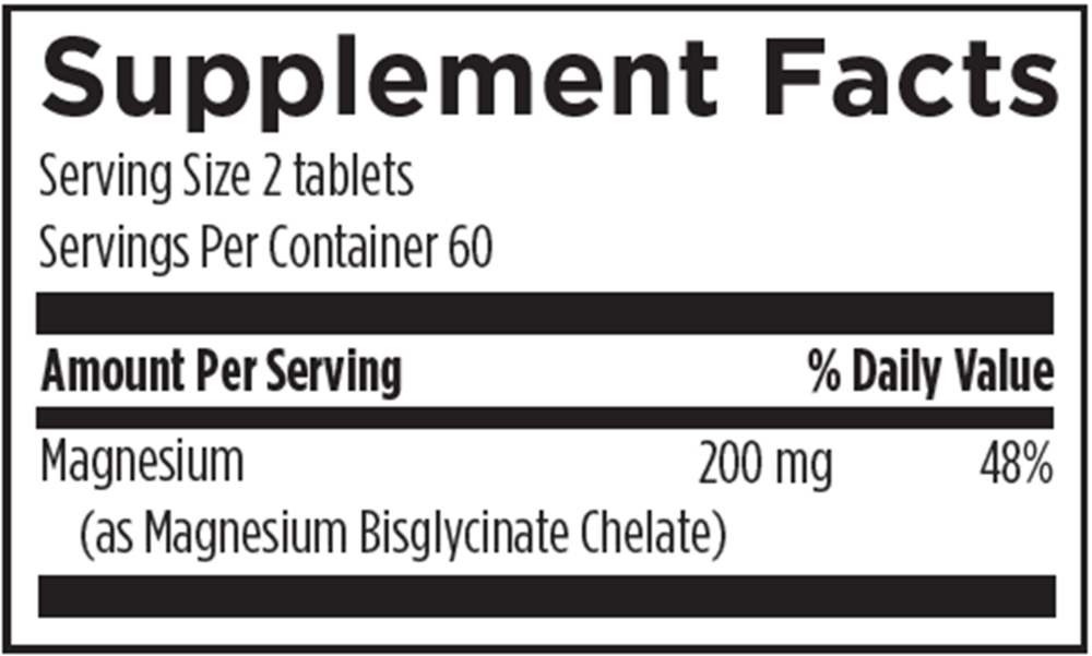 Product image for Magnesium Chelate Tablets.