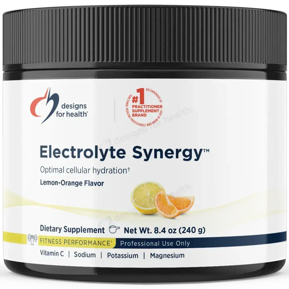 Front bottle — Electrolyte Synergy by Designs for Health