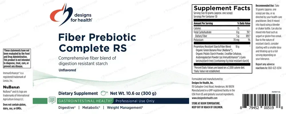 Product image for Fiber Prebiotic Complete RS, Unflavored.