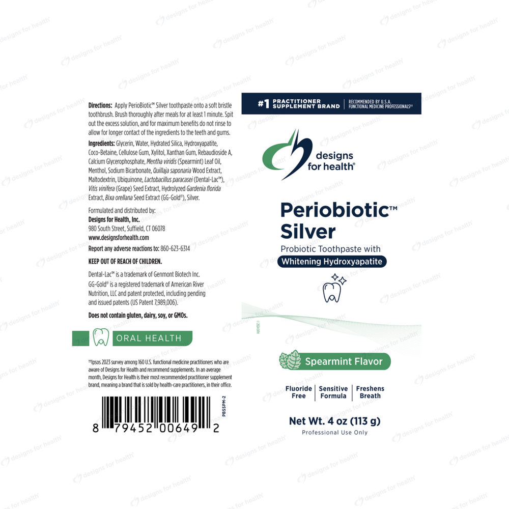 Product image for PerioBiotic™ Silver Spearmint Toothpaste.