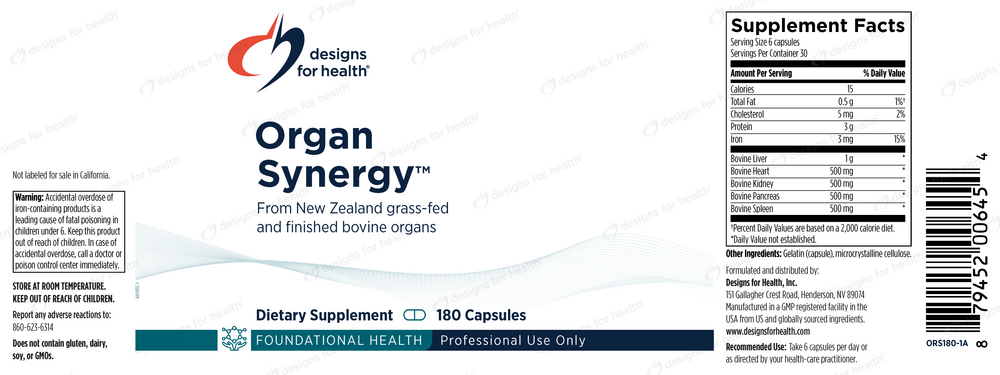 Product image for Organ Synergy™ (California Only).