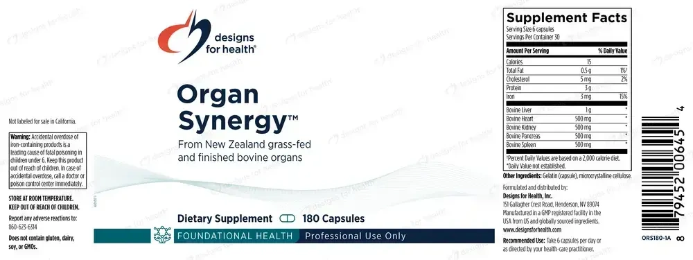 Product image for Organ Synergy™ (California Only).