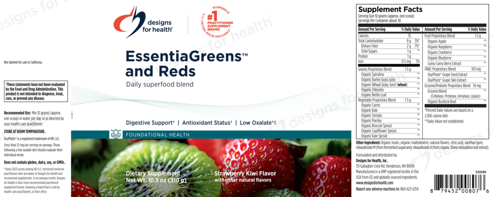 Product image for EssentiaGreens™ and Reds Strawberry Kiwi.