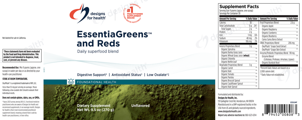 Product image for EssentiaGreens™ and Reds Unflavored.
