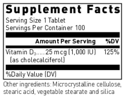 Product image for Vitamin D 1000 IU.