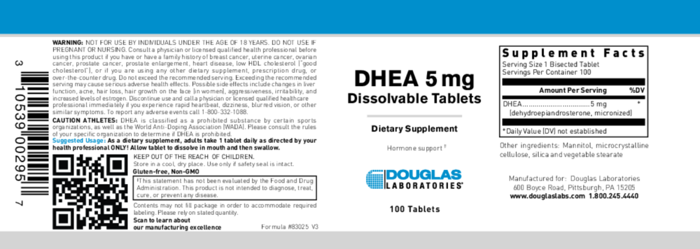 Product image for DHEA 5mg Dissolvable Tablets.