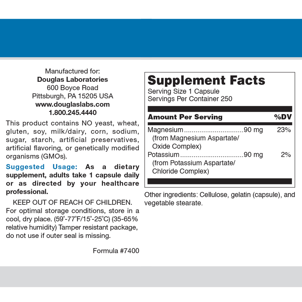 Product image for Magnesium/Potassium Aspartate.