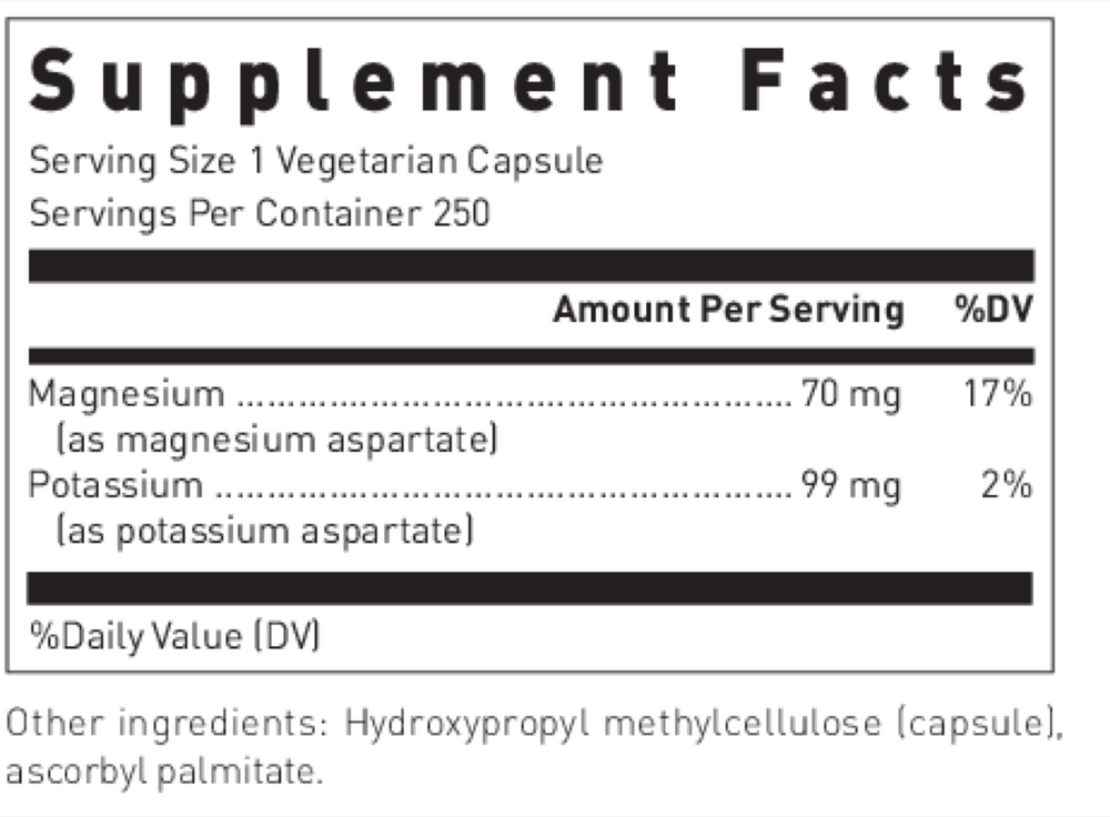 Product image for Magnesium/Potassium Aspartate.