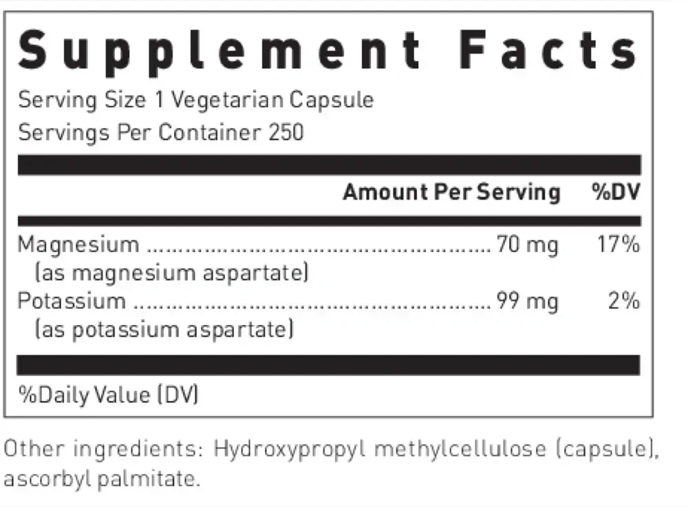 Product image for Magnesium/Potassium Aspartate.
