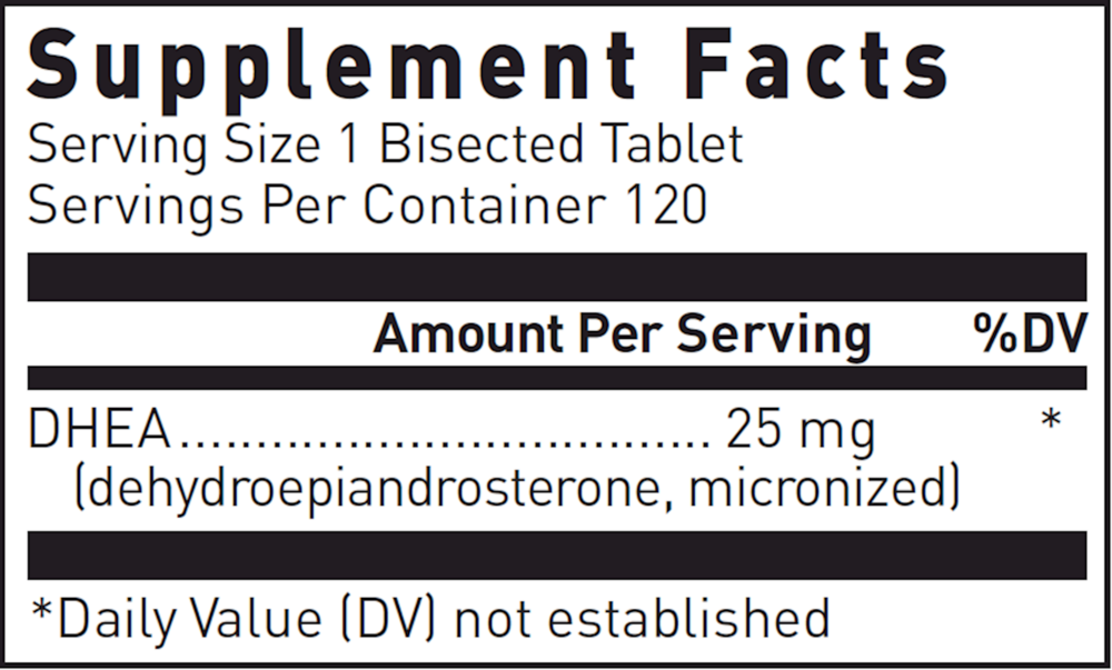 Product image for DHEA 25mg (Dissolvable Tablet).