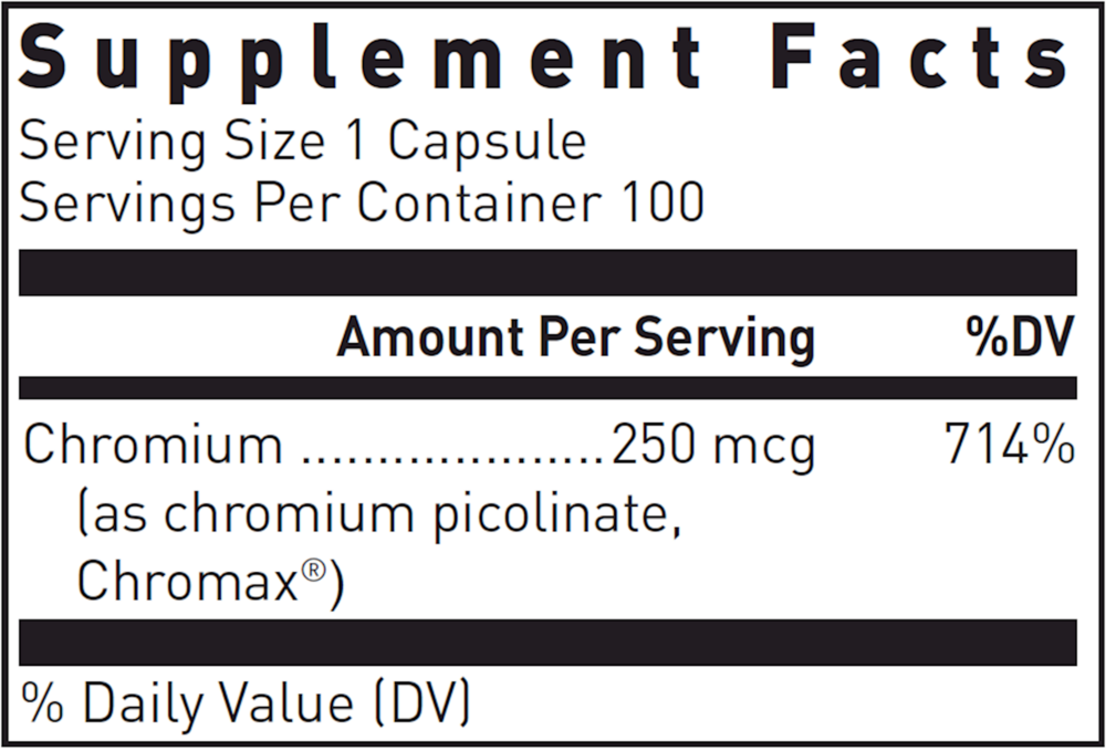 Product image for Chromium Picolinate 250mcg.