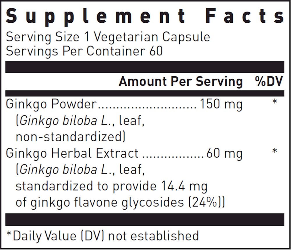Product image for Ginkgo Biloba Max-V 60mg.