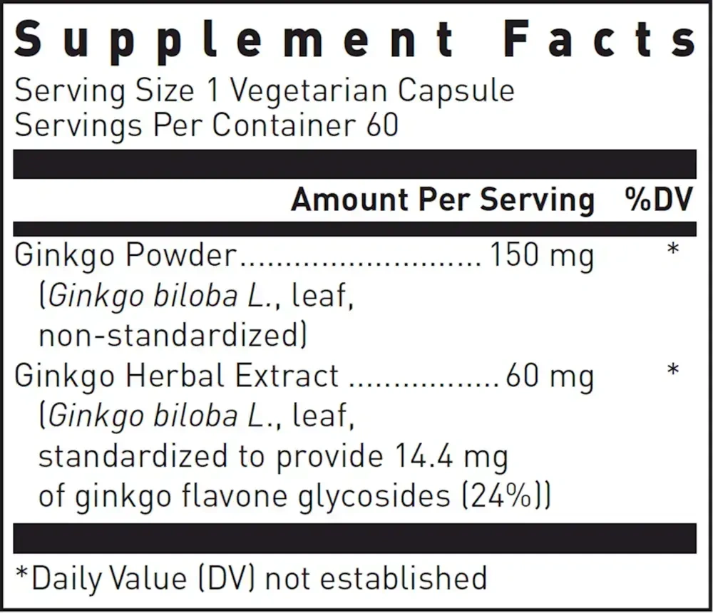 Product image for Ginkgo Biloba Max-V 60mg.