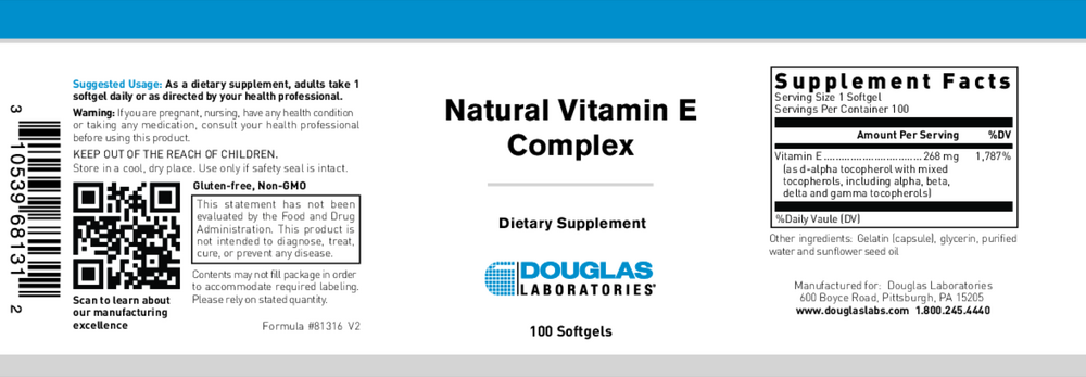 Product image for Natural Vit E Complex 400 I.U..