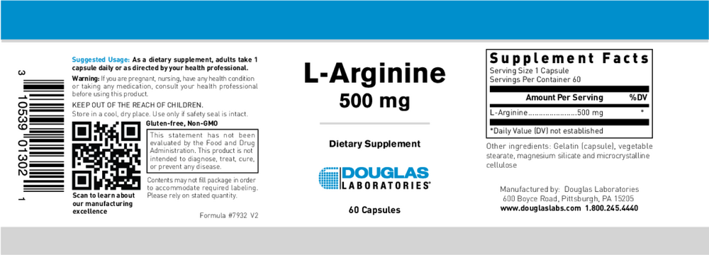Product image for L-Arginine 500mg.