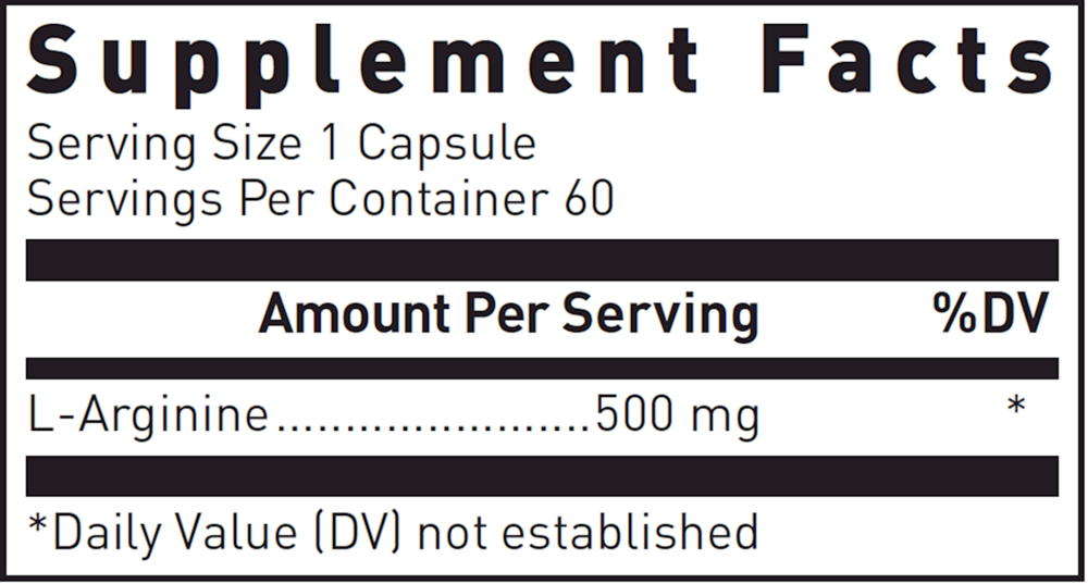 Product image for L-Arginine 500mg.