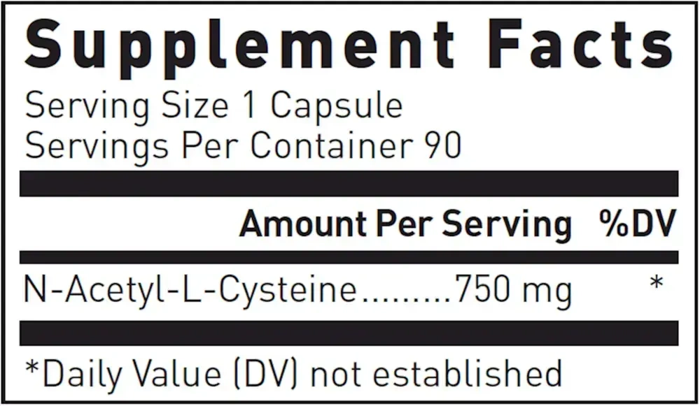 Product image for N-Acetyl-L-Cysteine 900 mg 90c.