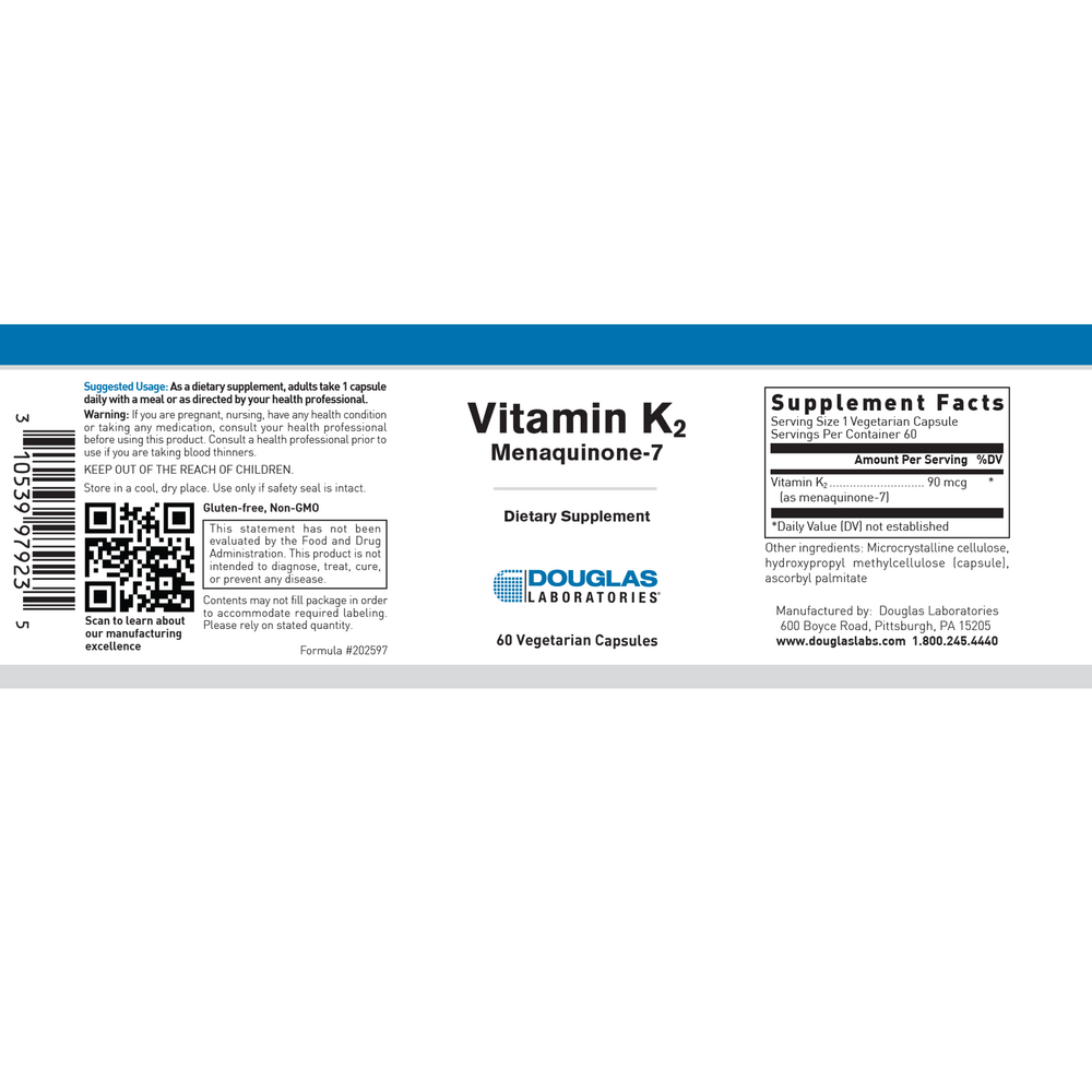 Product image for Vitamin K2 w/Menaquinone-7 (Soy-Free).