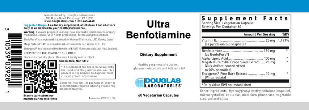 Product image for Ultra Benfotiamine.