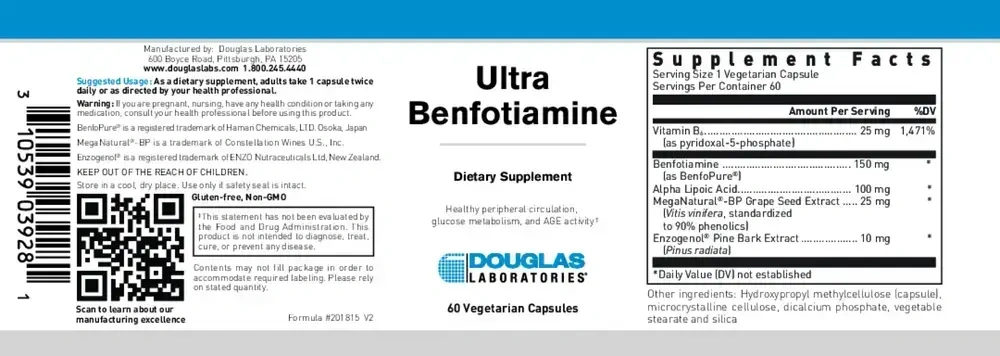 Product image for Ultra Benfotiamine.