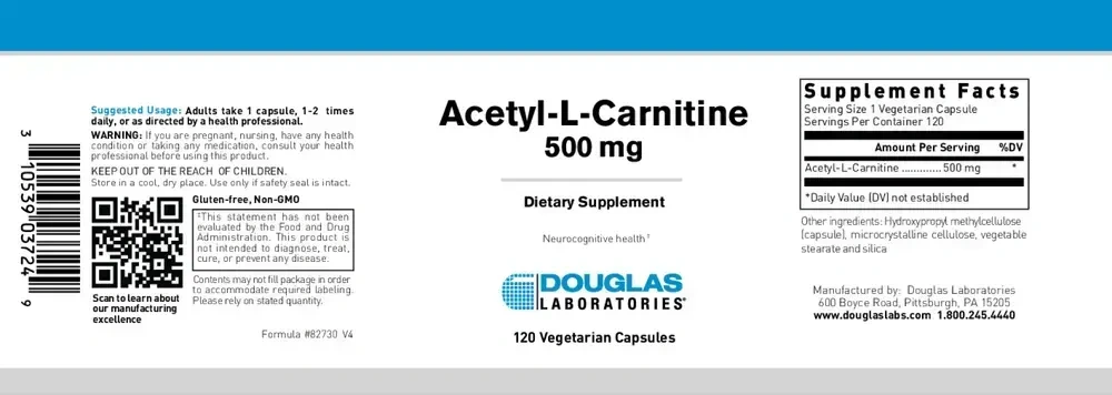 Product image for Acetyl L-Carnitine 500mg.