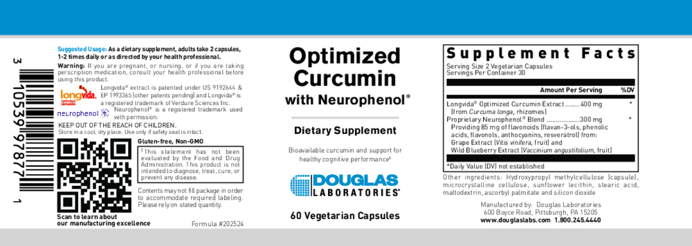 Product image for Optimized Curcumin w/Neurophenol.