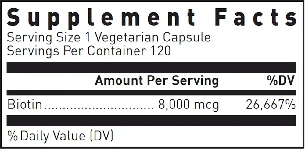 Product image for Biotin 8mg.