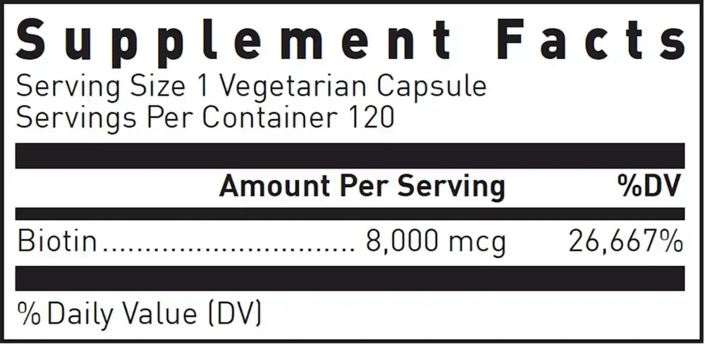 Product image for Biotin 8mg.