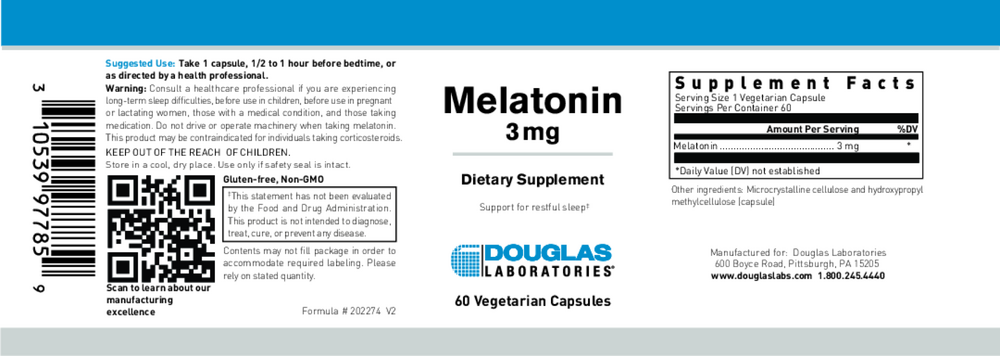 Product image for Melatonin 3mg.
