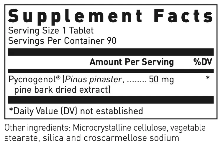 Product image for Pycnogenol 50mg.