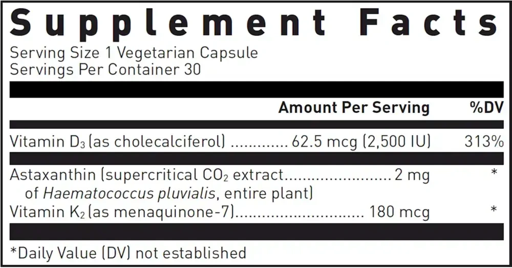 Product image for K2-D3 w/Astaxanthin 30c.