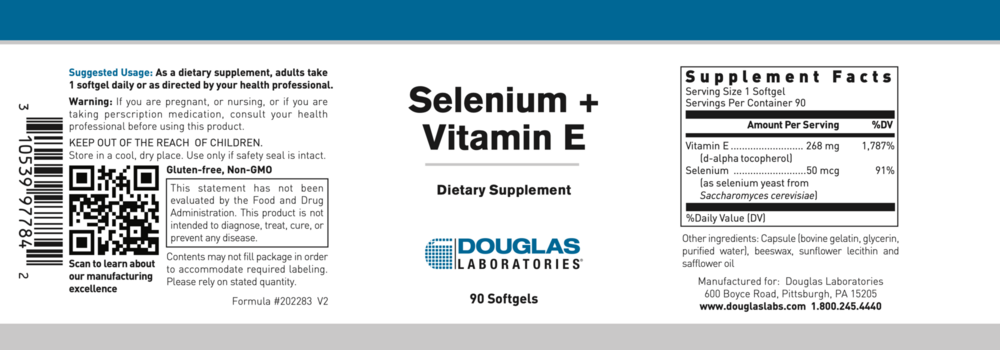 Product image for Selenium + Vitamin E Formula.