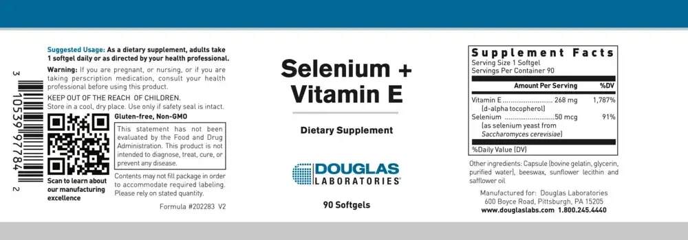 Product image for Selenium + Vitamin E Formula.