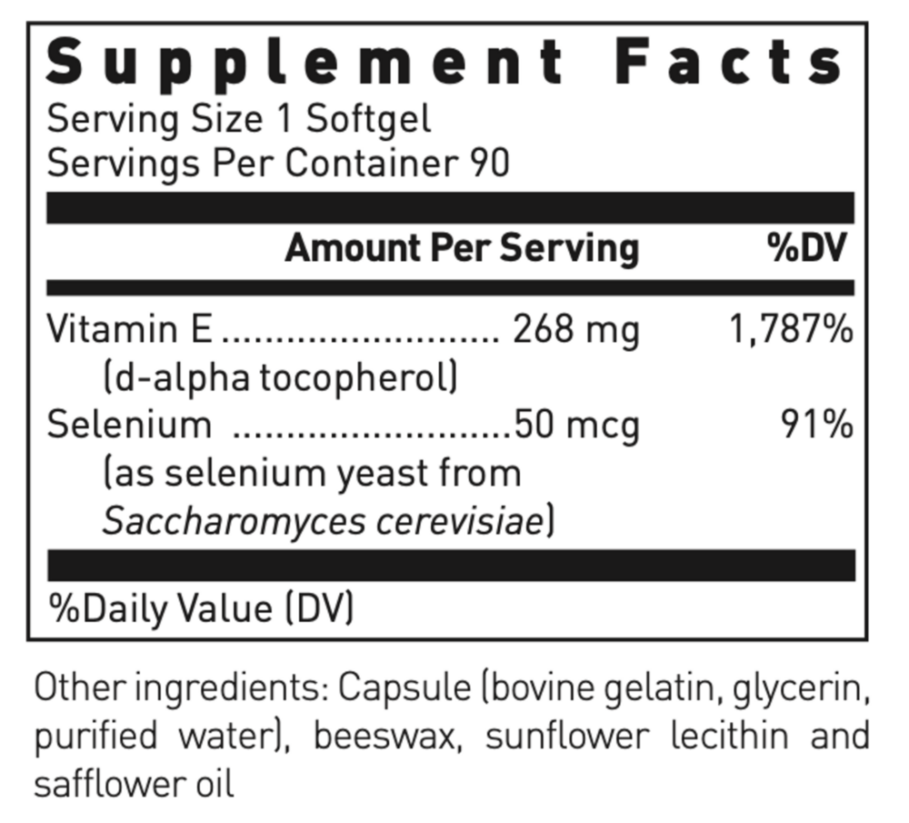 Product image for Selenium + Vitamin E Formula.