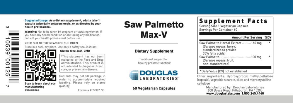 Product image for Saw Palmetto Max-V (California Only).