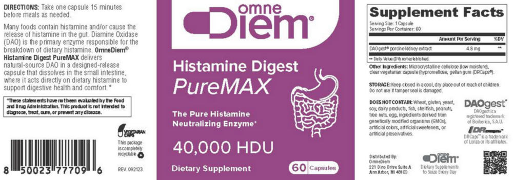 Product image for Histamine Digest Puremax.