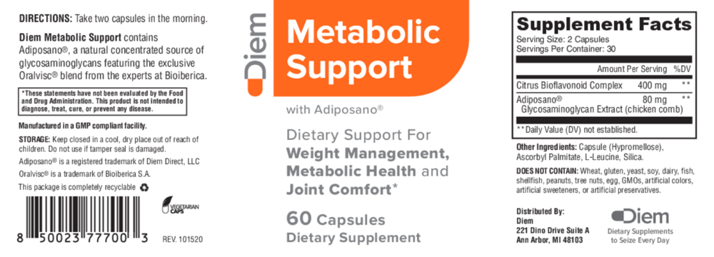 Product image for Metabolic Support.