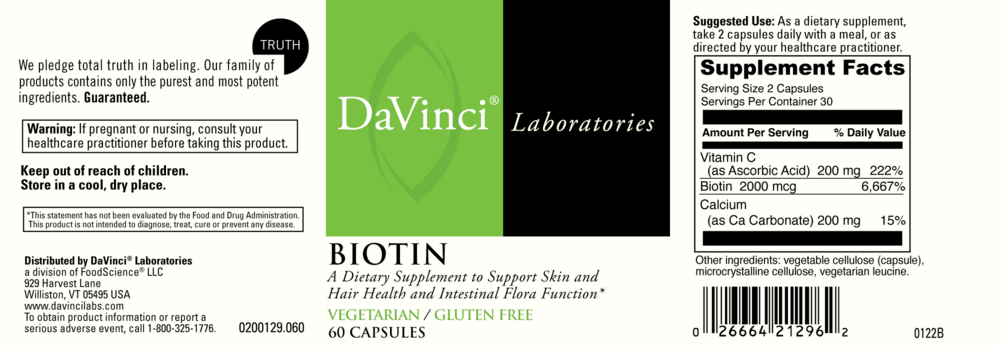 Product image for Biotin 1,000mcg (w/Vit.C).