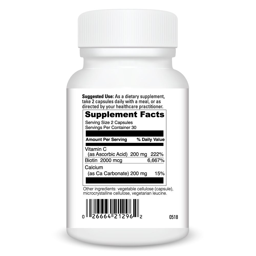 Product image for Biotin 2000 mcg with Vitamin C.
