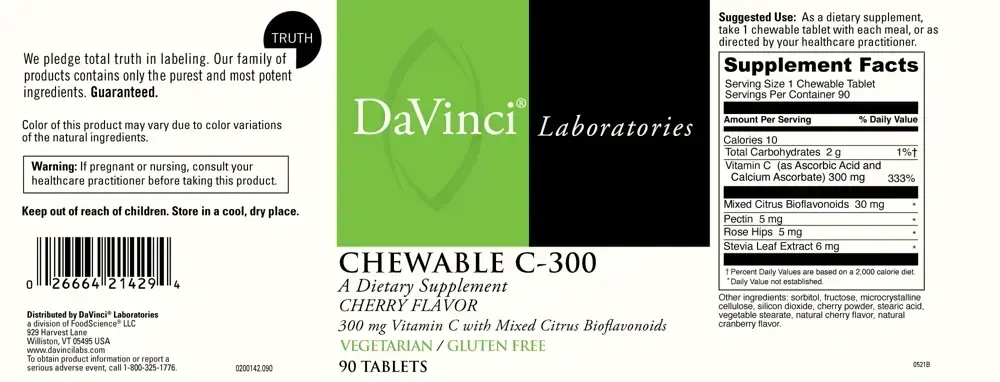 Product image for Chewable C-300mg Cherry.
