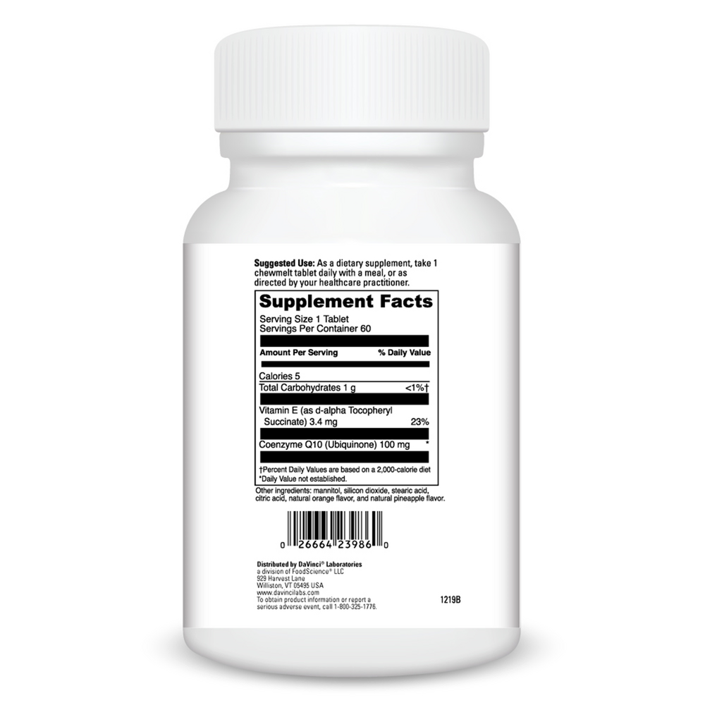 Product image for CoQ10 100mg Chewable Tablets.