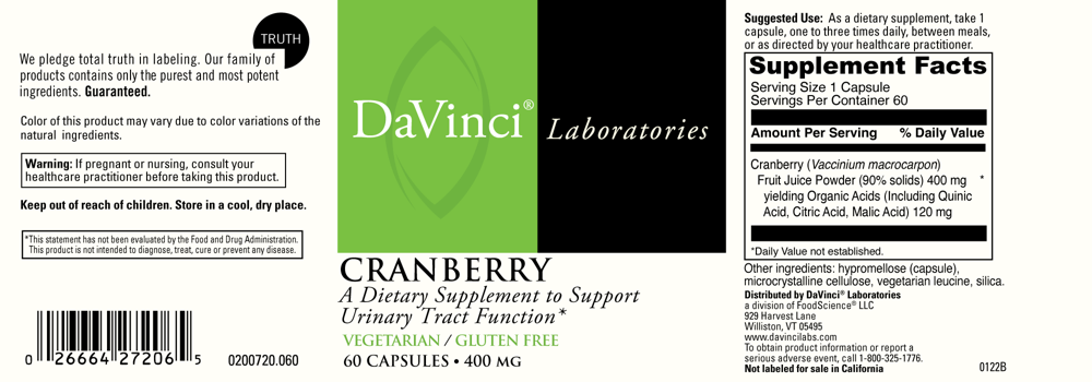 Product image for Cranberry 400mg.